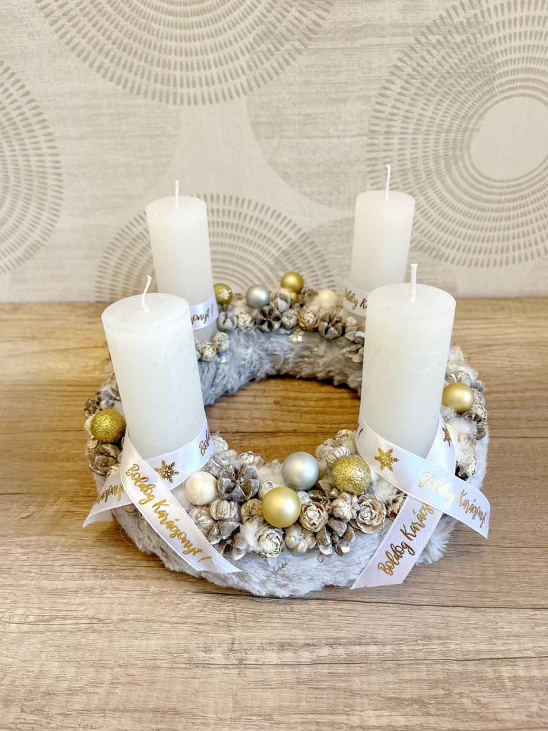 Arany-ezüst adventi koszorú 1