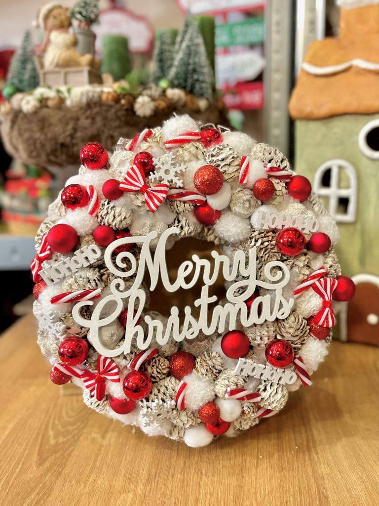 Merry Christmas kopogtató, piros színű 1
