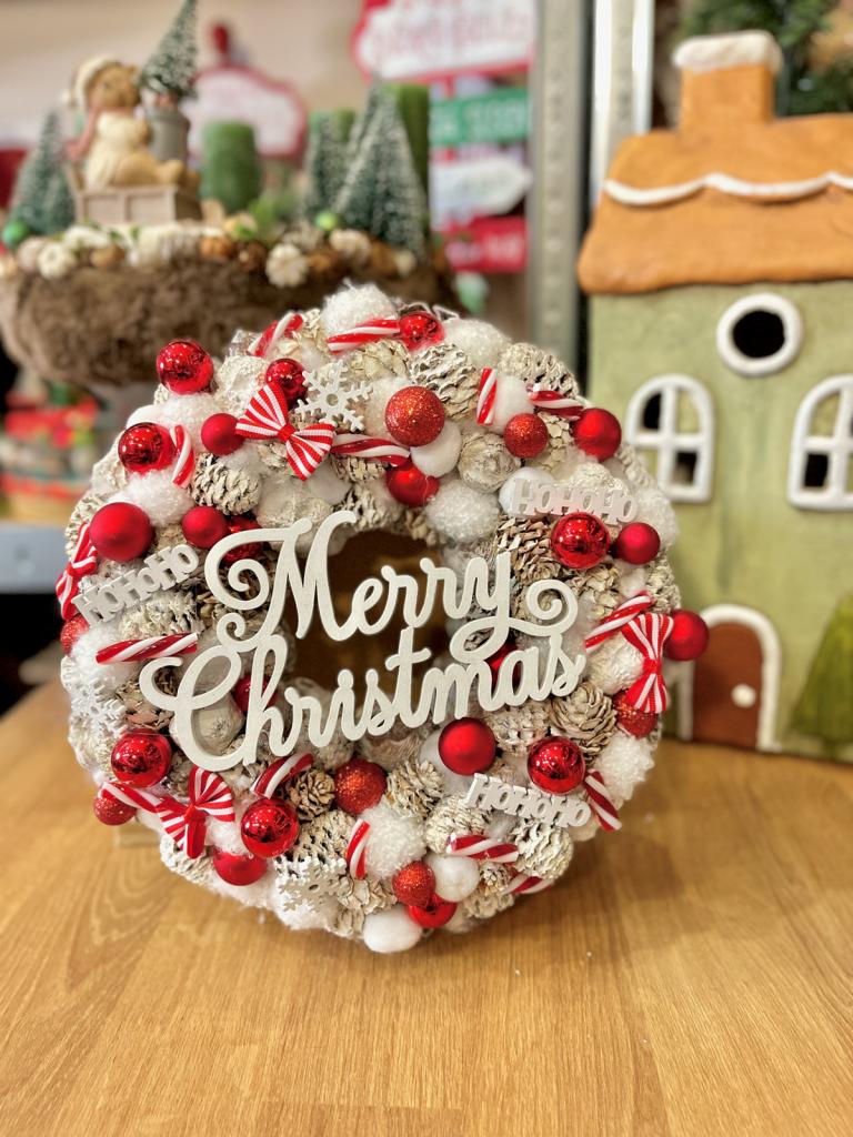 Merry Christmas kopogtató, piros színű 1