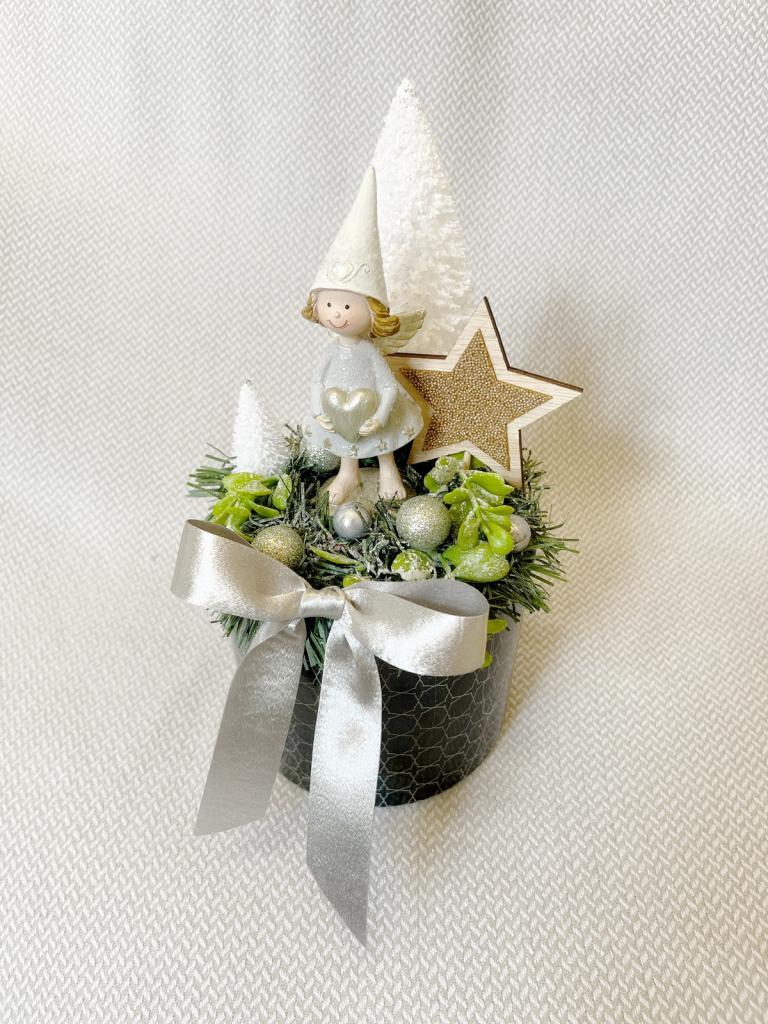 Angyal szívvel adventi asztaldísz, 27cm 1