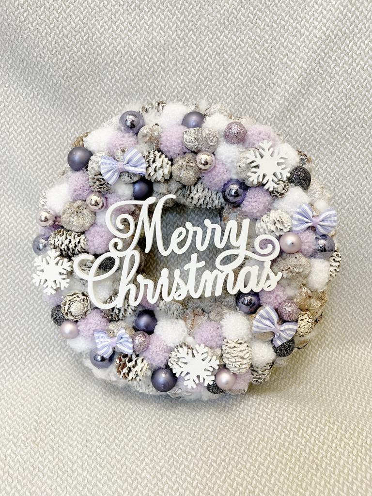 Merry Christmas kopogtató, lila színű 1