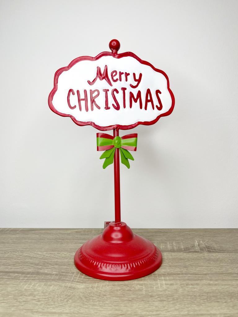 Tábla "Merry Christmas" felirattal 39cm 1