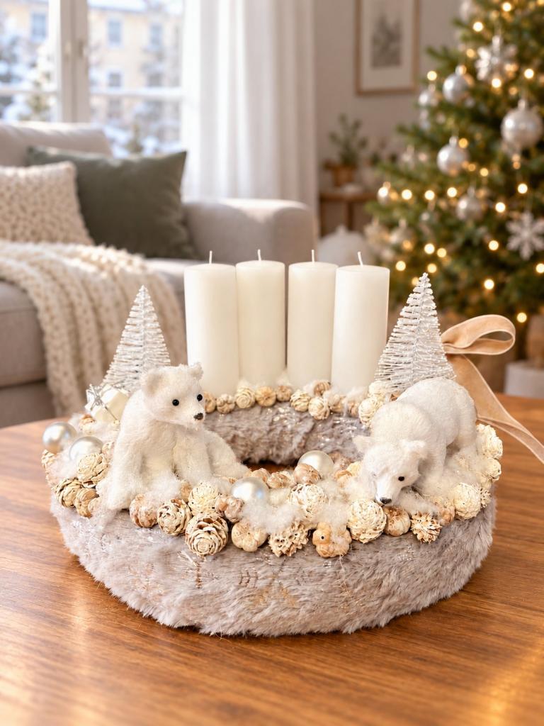 Adventi koszorú jegesmedvével 2 1