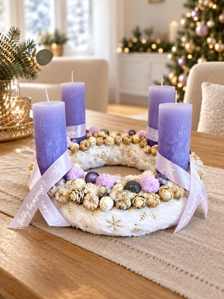 Lila adventi koszorú 1