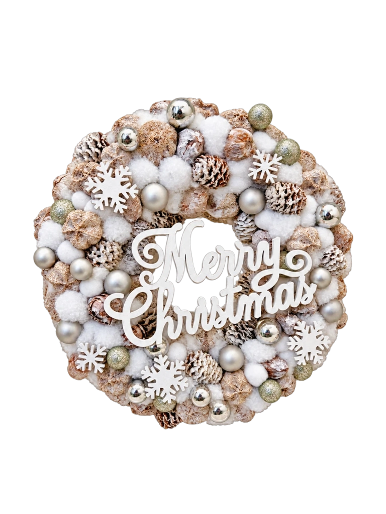 Merry christmas kopogtató, ezüst színű 1