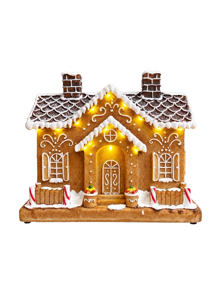 Mézeskalács házikó LED világítással 25x14,5x21,5cm 1