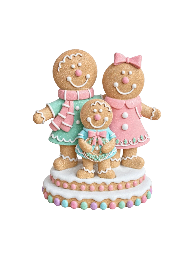 Pasztell mézeskalács család 26cm 1