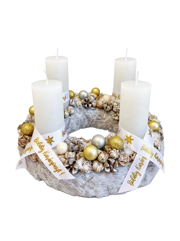 Arany-ezüst adventi koszorú
