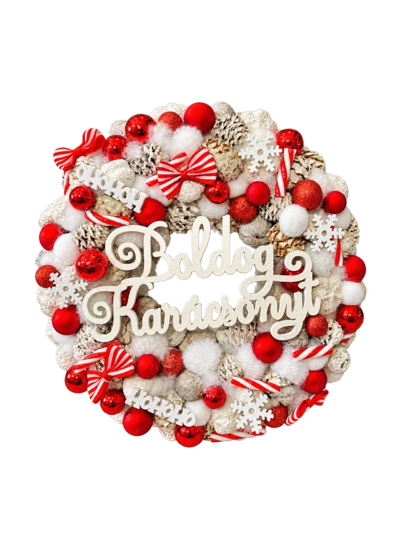 Boldog karácsonyt kopogtató, piros színű
