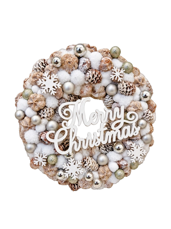 Merry christmas kopogtató, ezüst színű