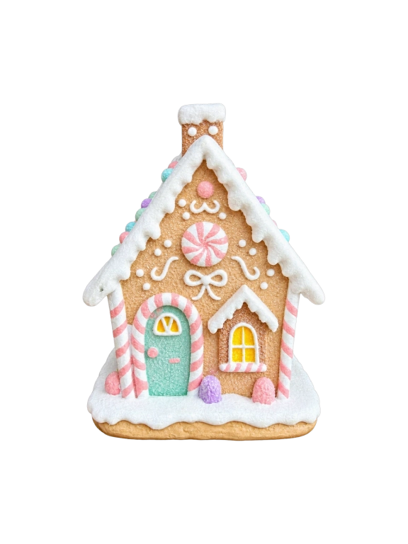 Pasztell mézeskalács házikó 18cm