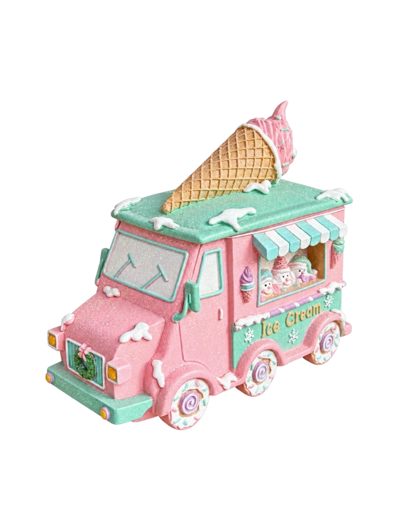 Pasztell mézeskalács jégkrémes autó 25x21cm