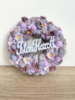 Isten hozott lila kopogtató, 24cm 3