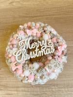 Merry Christmas kopogtató, rózsaszínű 5