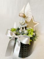 Angyal szívvel adventi asztaldísz, 27cm 3