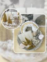 Csináld magad adventi koszorú arany-fehér madárral 1