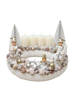 Adventi koszorú fehér gyerekekkel 1