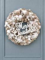 Merry christmas kopogtató, ezüst színű 2