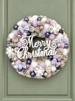Merry Christmas kopogtató, lila színű 2