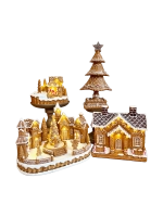 Mézeskalács házikó LED világítással 25x14,5x21,5cm 3