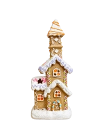 Mézeskalács templom Led-es 9x23,5cm világítós 4