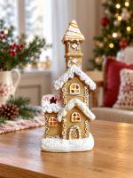 Mézeskalács templom Led-es 9x23,5cm világítós 3
